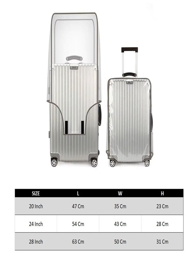 Zebroc Clear PVC Trolley Suitcase Cover-Waterproof, Dustproof, Anti-Scratch Transparent Luggage Protector with Strong Velcro Closure, Full Protection for Bags (Transparent, 20 Inch (Pack of 1)) - Image 2